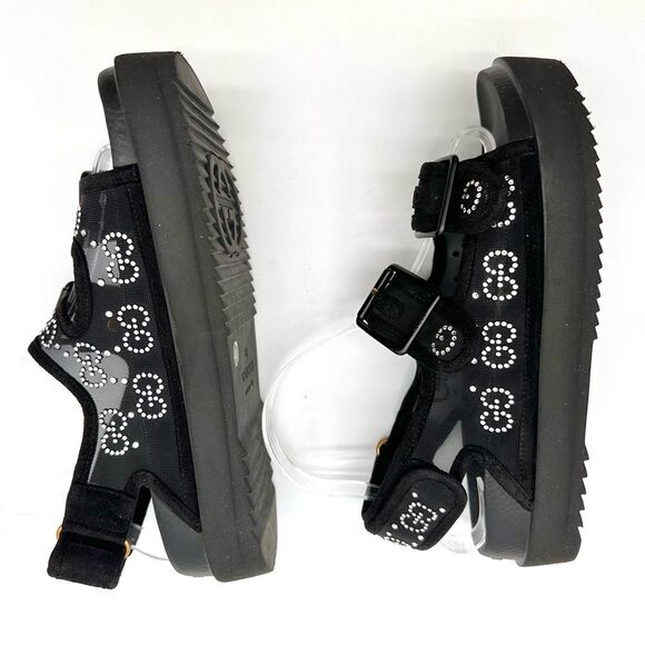 Gucci GG Crystal Embellished Platform Mash Dad Black Flat Sandals EU 38 US 8 - Picture 6 of 13
